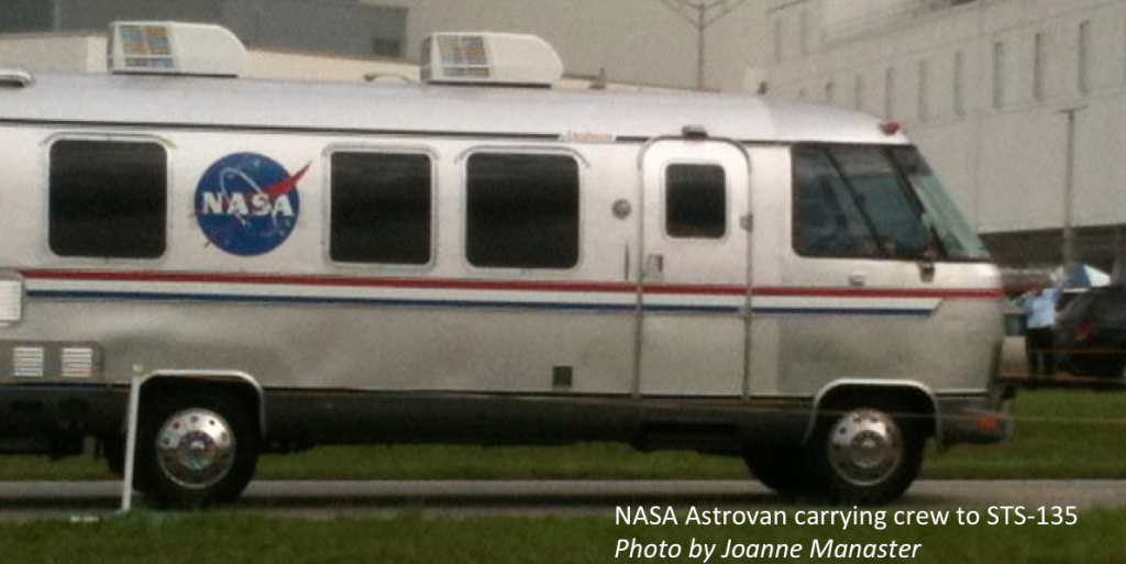 NASA astrovan carrying the crew to the STS-135 launch