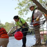 Amanda doing field work with the USGS in Illinois